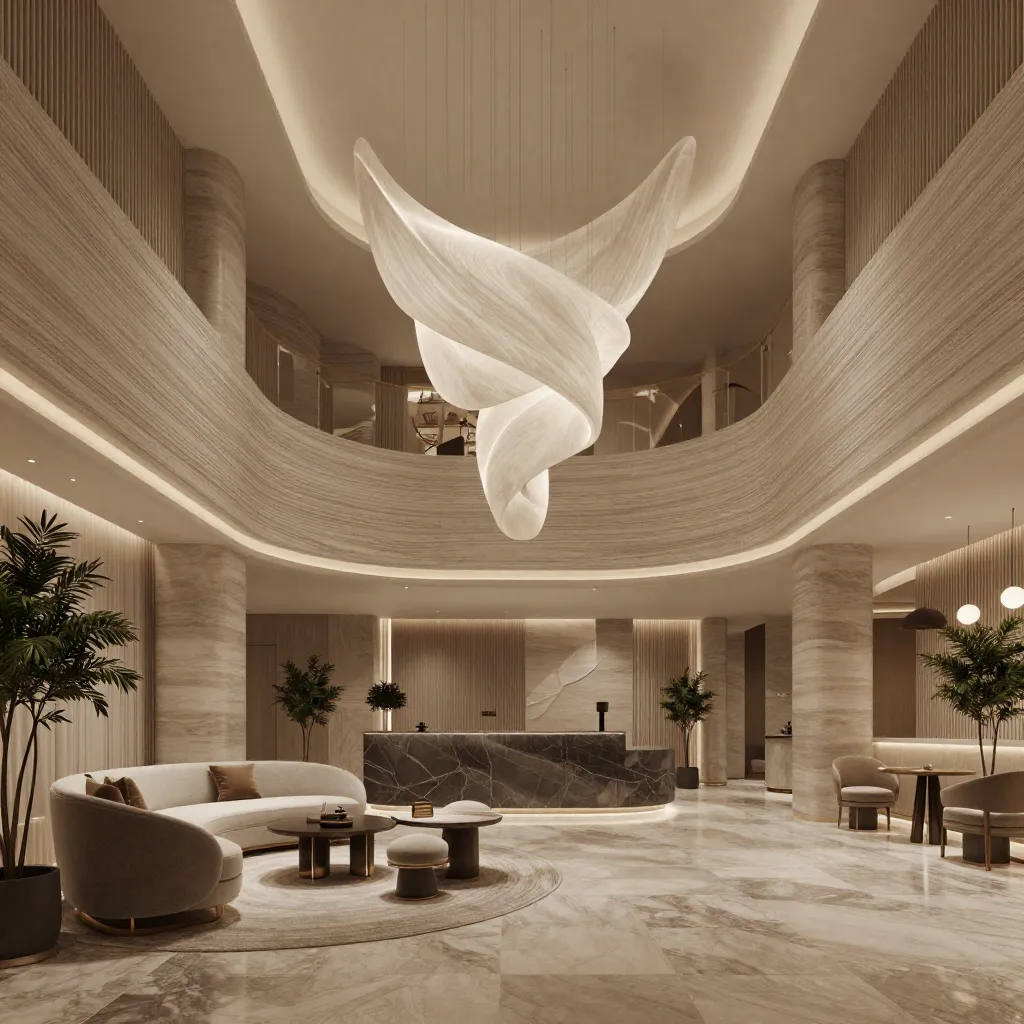 Boutique hotel lobby visualization